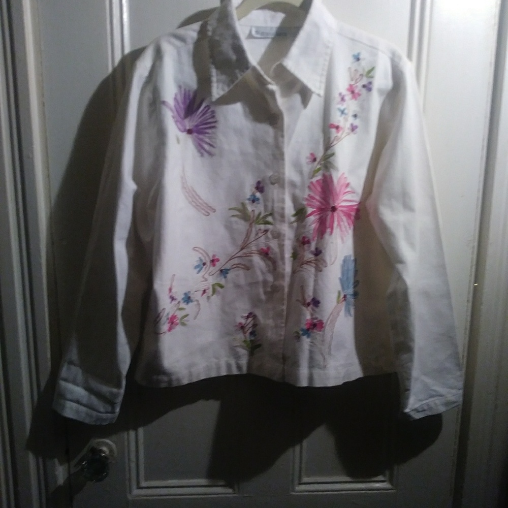 Dressbarn size xl white jeans jacket